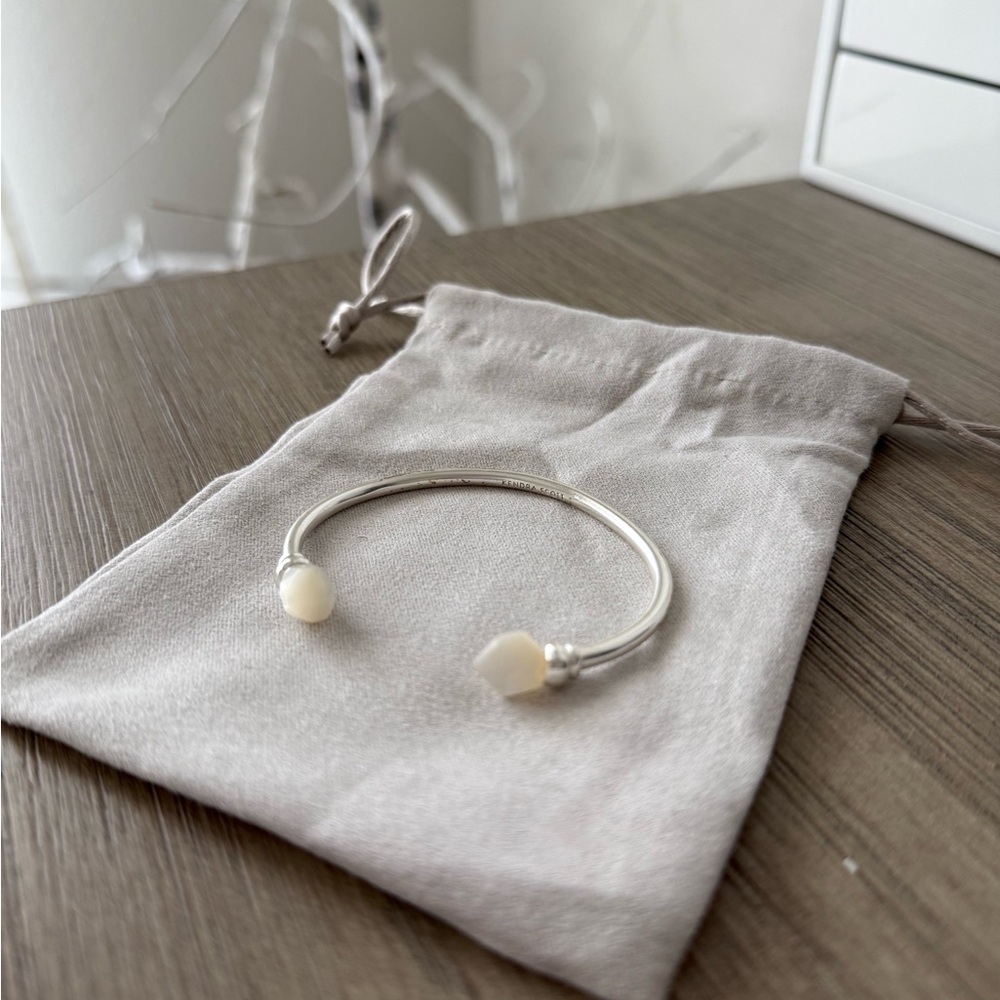 Kendra Scott Bright Silver Pearl Cuff Bracelet